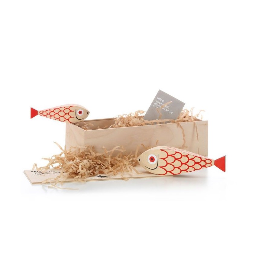 Wooden dolls mother fish & child