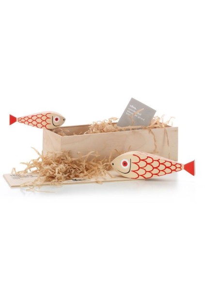 Wooden dolls mother fish & child