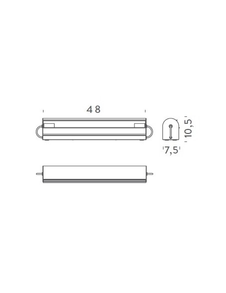 Applique cylindrique longue