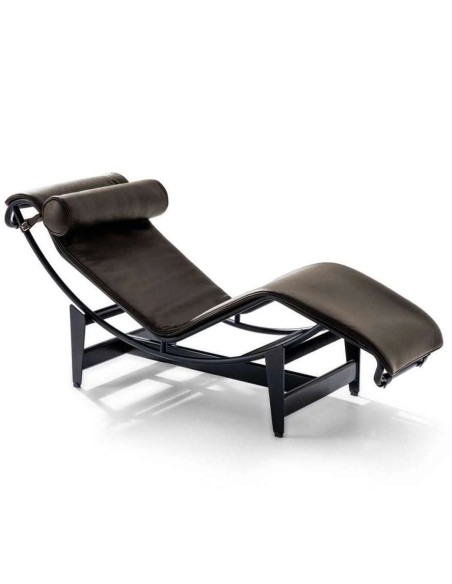 Lc4 chaise longue à reglage continu - noire