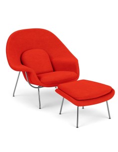 Womb chair with ottoman