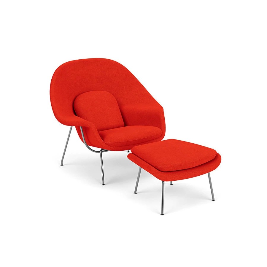 Womb chair with ottoman