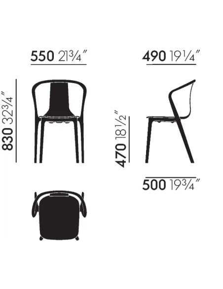 Belleville armchair wood
