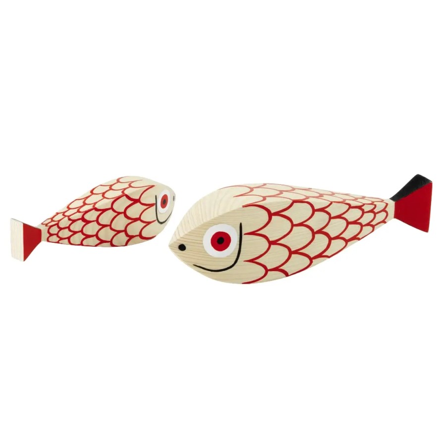 Wooden dolls mother fish & child