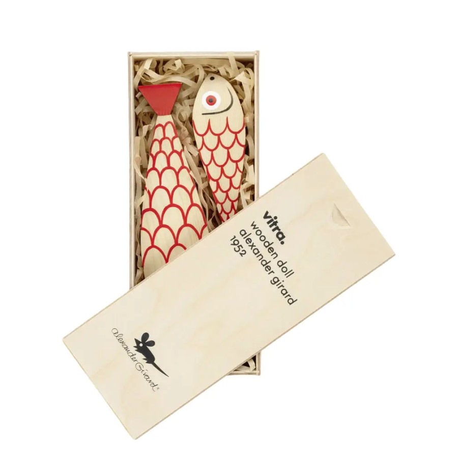 Wooden dolls mother fish & child