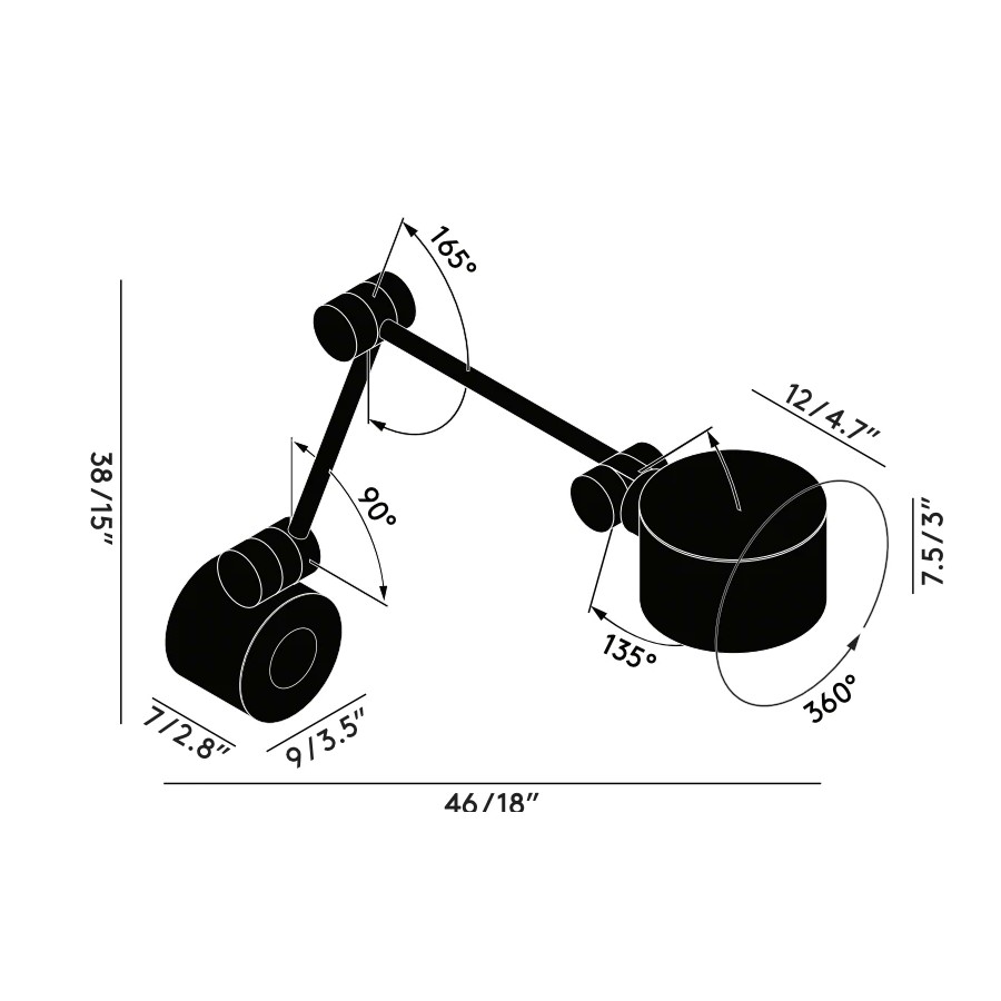 Boom Nera - Lampada da parete