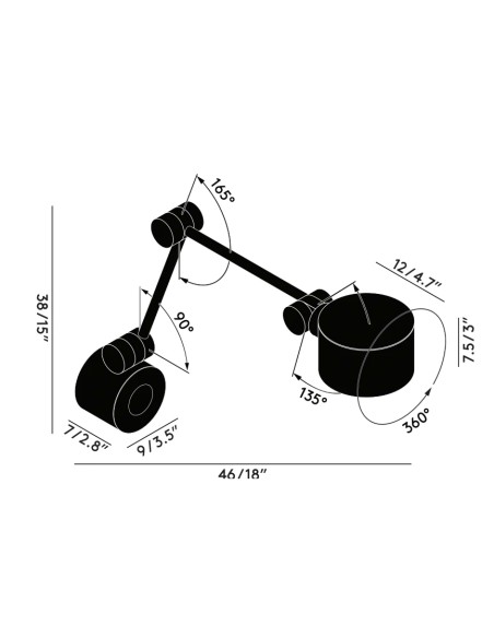 Boom Nera - Lampada da parete