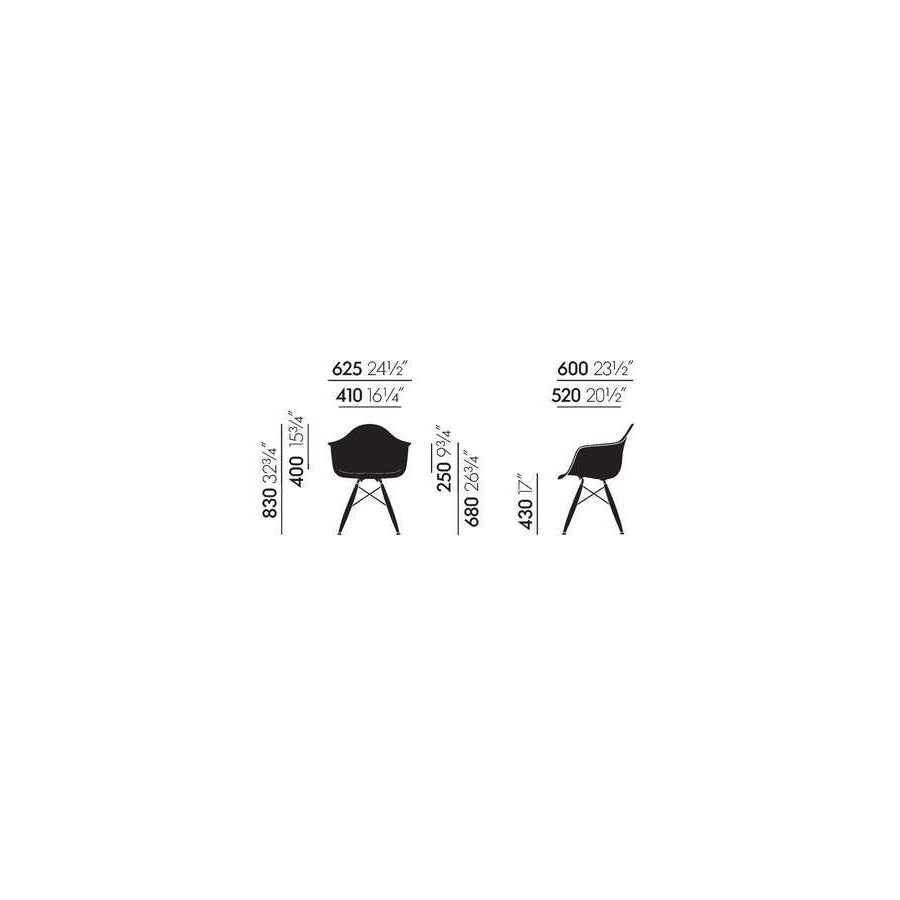Eames fiberglass armchair daw